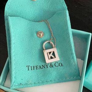 Tiffany Alphabet “K” Padlock Pendant Necklace